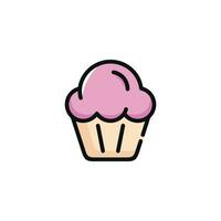 Cupcake vettore illustrazione isolato su bianca sfondo. Cupcake icona