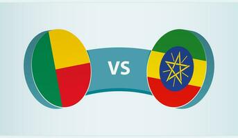 benin contro Etiopia, squadra gli sport concorrenza concetto. vettore