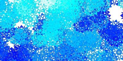 sfondo vettoriale azzurro con fiocchi di neve di Natale.