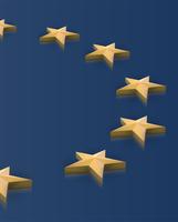 La bandiera dell&#39;Unione Europea stars in 3D, vettore