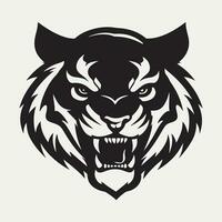 nero e bianca tigre viso disegni su un' bianca sfondo vettore