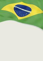 volantino design con bandiera di brasile. vettore modello.