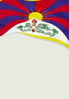 volantino design con bandiera di Tibet. vettore modello.