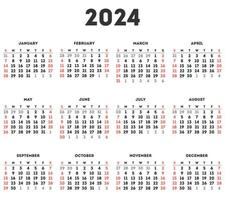 semplice calendario 2024. vettore illustrazione.