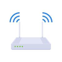 modem router wifi su sfondo bianco, illustrazione vettoriale in stile piatto