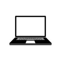 simbolo dell'icona del computer portatile su sfondo bianco, illustrazione vettoriale