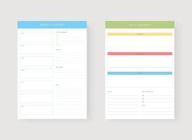 modello di pianificatore giornaliero e settimanale. vettore