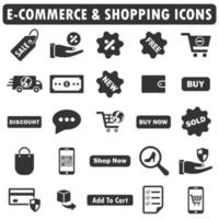 e-commerce e icone dello shopping vettore