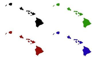 sagoma della mappa dello stato delle hawaii negli stati uniti vettore