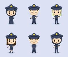 simpatica collezione di design della polizia vettore