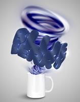 Yogurt / bevanda del mirtillo in una tazza, illustrazione realistica di vettore
