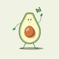 avocado cartone animato illustrazione vettore