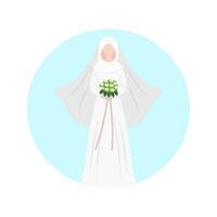 musulmano sposa indossare hijab illustrazione vettore