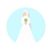 musulmano sposa indossare hijab illustrazione vettore