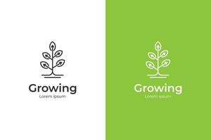 finanziario crescita su logo icona design con foglia e freccia combinato per economia, finanza elemento simbolo vettore