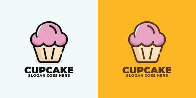 Cupcake logo design vettore illustrazione