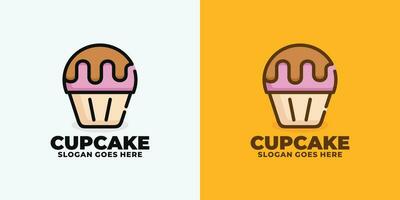 Cupcake logo design vettore illustrazione