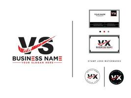 monogramma vs attività commerciale logo, grafia vs spazzola logo design per negozio vettore