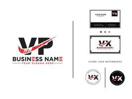 monogramma vp attività commerciale logo, grafia vp spazzola logo design per negozio vettore