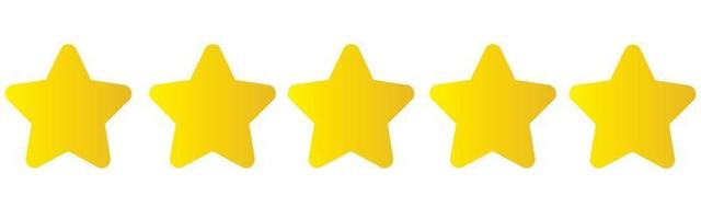 cinque stelle. Set di icone a 5 stelle. giallo isolato cinque stelle. vettore