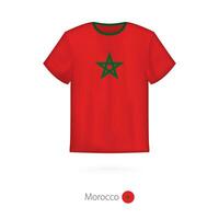 maglietta design con bandiera di Marocco. vettore