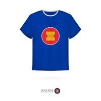 maglietta design con bandiera di Asean. vettore