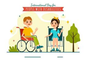 internazionale giorno per persone con invalidità vettore design illustrazione su 3 dicembre per aumentare consapevolezza di il situazione di Disabilitato persone