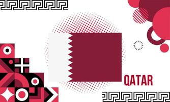 Qatar nazionale giorno bandiera per indipendenza giorno anniversario. bandiera di Qatar con moderno geometrico retrò astratto design. viola colore concetto. vettore