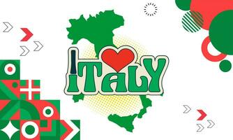 Italia indipendenza giorno bandiera moderno stile con bandiera vettore