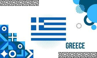 Grecia nazionale giorno bandiera per indipendenza giorno anniversario. bandiera di Grecia con moderno geometrico retrò astratto design. blu e bianca colori concetto. vettore