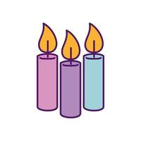 candele isolate icone disegno vettoriale