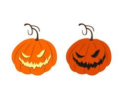 orribile pauroso zucca, raccapricciante Sorridi, decorativo elemento per Halloween. vettore