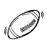 scarabocchio Rugby palla schizzo. americano calcio palla linea vettore. vettore