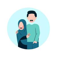 illustrazione di coppia musulmana vettore