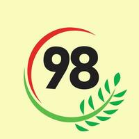 cerchio foglia numero logo icona vettore