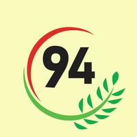 cerchio foglia arte numero logo vettore