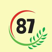 cerchio foglia arte numero logo vettore