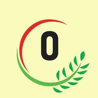 cerchio foglia numero logo icona vettore