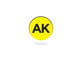 unico ak logo icona, monogramma ak cerchio logo lettera vettore arte