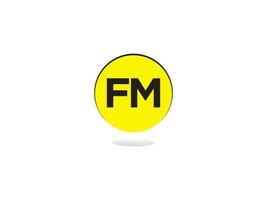 iniziale fm logo lettera, minimalista fm lettera logo icona vettore