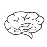 vettore di illustrazione dell'icona del cervello di doodle disegnato a mano