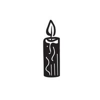 nel il tremolante splendore di Questo doodled candela, trova conforto e serenità. permettere suo caldo leggero illuminare il tuo sentiero e portare un' senso di calma. vettore nero e bianca illustrazione di un' candela.