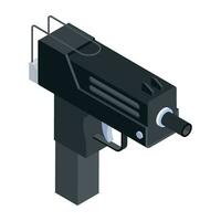un modificabile isometrico icona di Mac pistola vettore
