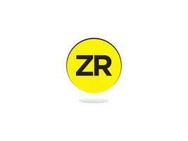 monogramma zr logo icona, iniziale zr rz lusso cerchio logo lettera design vettore