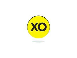 minimalista xo logo lettera, monogramma xo bue lusso cerchio logo icona vettore