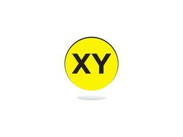 minimalista xy logo lettera, monogramma xy yx lusso cerchio logo icona vettore