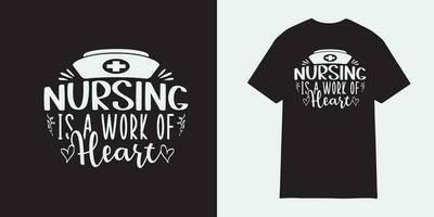 assistenza infermieristica è un' opera di cuore infermiera maglietta disegno, infermiera sublimazione png, libero-ish, nero storia png, tagliare File per cricut, silhouette, tipografia infermiera vettore, infermiera t camicia design vettore