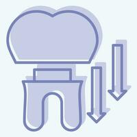 icona dentale corona. relazionato per dentista simbolo. Due tono stile. semplice design modificabile. semplice illustrazione vettore