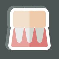 etichetta incisivo. relazionato per dentista simbolo. semplice design modificabile. semplice illustrazione vettore