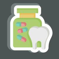 etichetta droga. relazionato per dentista simbolo. semplice design modificabile. semplice illustrazione vettore